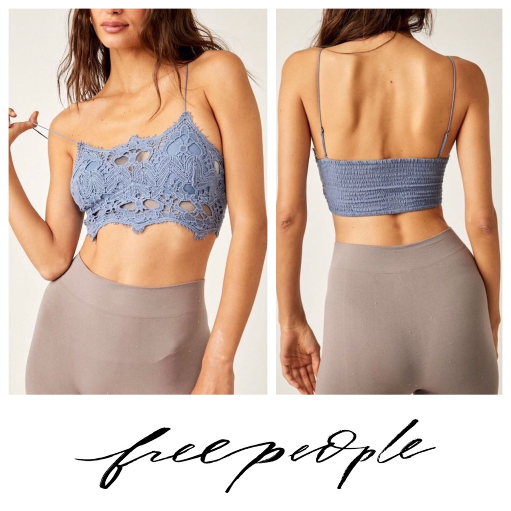 NWT Free People FP One Athena Scallop Lace Bralette in Twinkling Perry